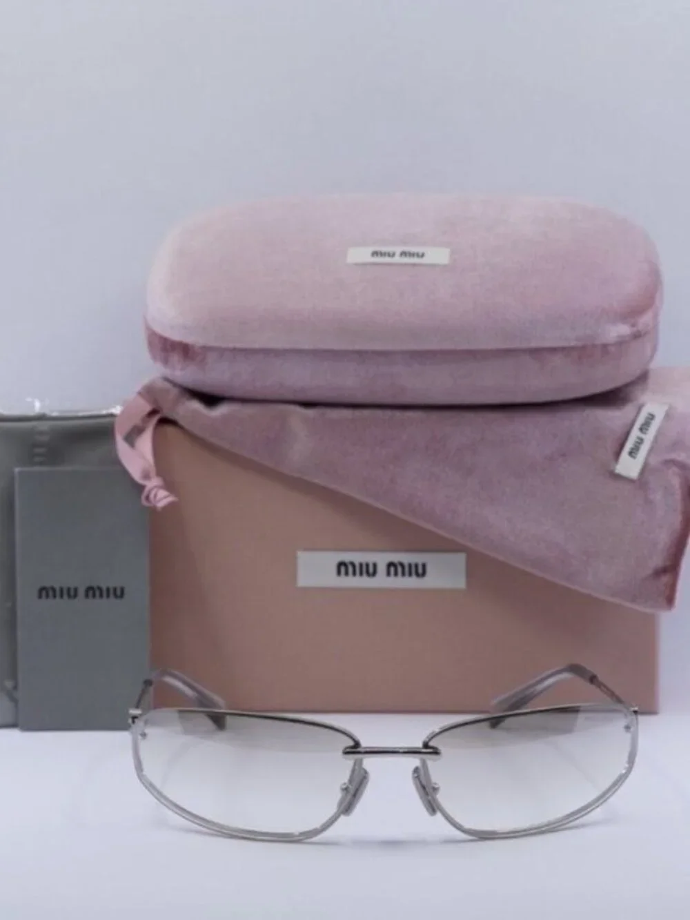 Miu Miu MUA50S 1BC8H1 Rectangle Sunglasses - Silver
